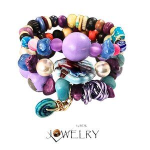 Boho Bone Beaded Bracelet Stack